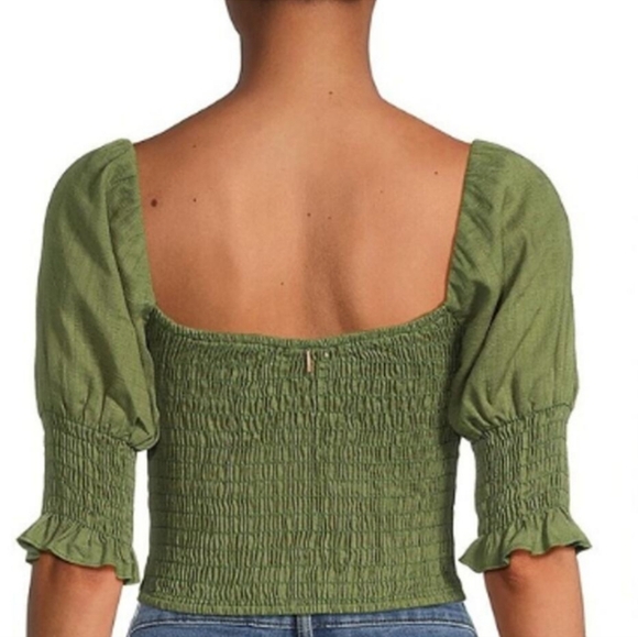 NEW MISA LOS ANGELES Calla Shirred Crop Top - Picture 3 of 6